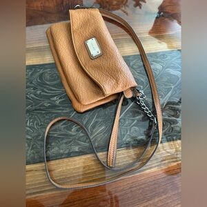 Nine West folding clutch/shoulder bag with small button closure